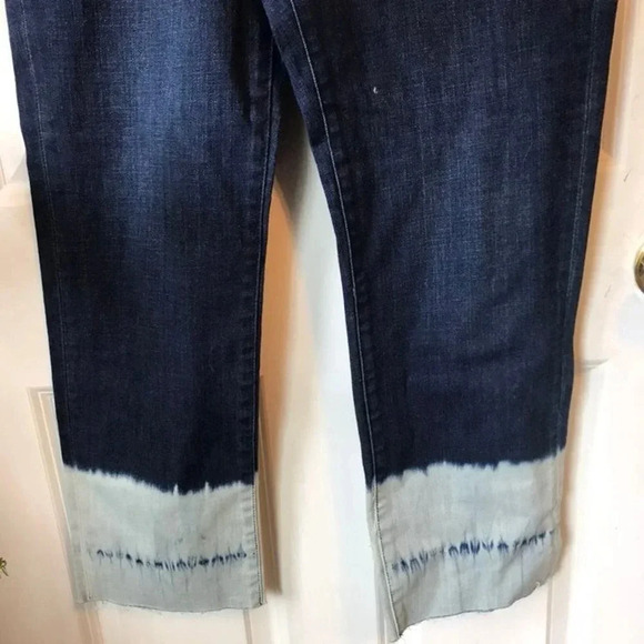 Y2K Tommy Hilfiger women Drak Wash Blue Cropped Mid Rise jeans size 12 - Picture 6 of 6